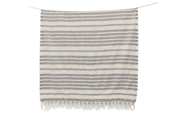 Gray Stripe Turkish Towel